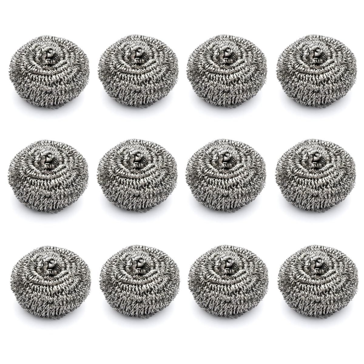 SHAGUN Stainless Steel Scrubber Heavy Duty Metal Scouring Pad for Tough Grease Removal, Rust-Free & Durable Cleaning for Kitchen, Utensils, Pots, Pans & Bathroom Per 10g (12)